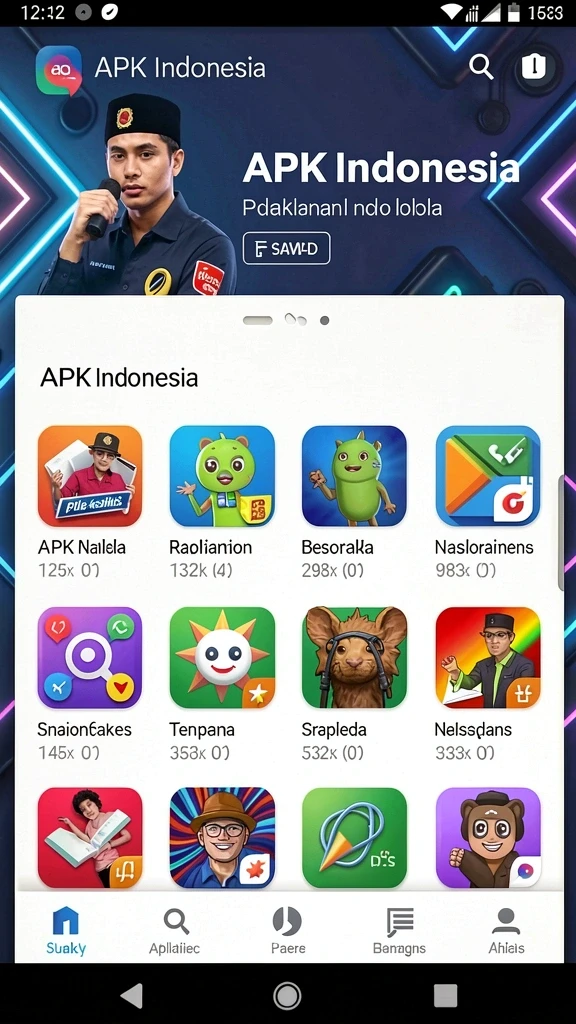 Contoh permainan dengan tampilan kata yang dinamis.