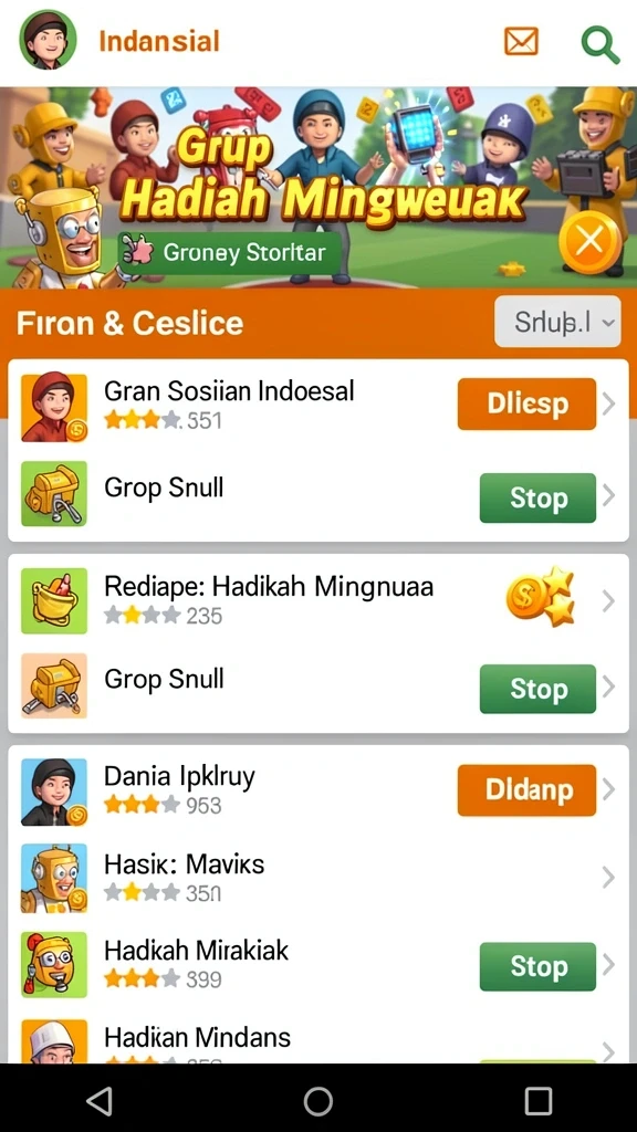 Fitur chat untuk berinteraksi dengan pemain lain.