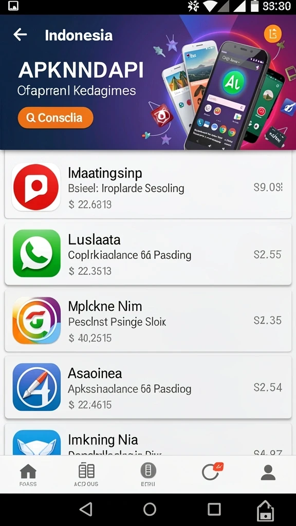 Layar utama dengan pilihan permainan lengkap.